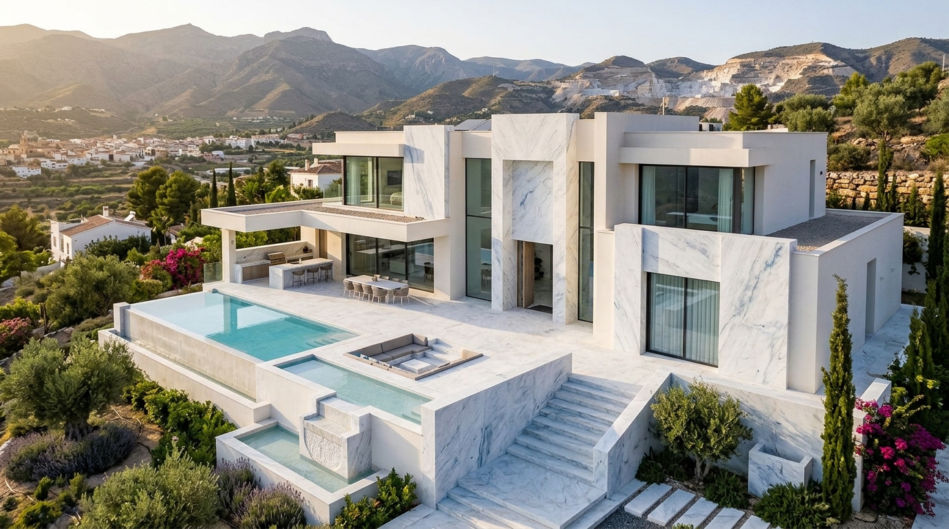 Villa con acabados en mármol